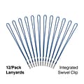 Staples® Lanyards with Swivel Clip, 36 Length, Nylon, Blue, 12/Pack (18917)