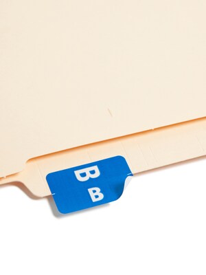 Smead® Alpha-Z Color-Coded Second Letter "B" Labels, 10 Labels Per Sheet, Dark Blue, 1"H x 1 5/8"W, 100 Labels/Pk