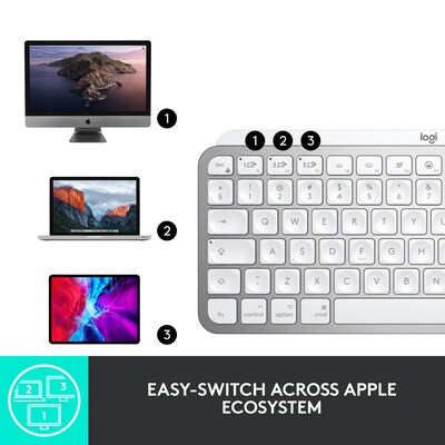 Logitech MX Keys Mini for Mac Wireless Ergonomic Keyboard, Pale Gray (920-010389)