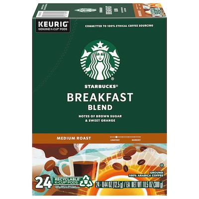 Starbucks Breakfast Blend Coffee Keurig® K-Cup® Pods, Medium Roast, 24/Box (SBK18995)