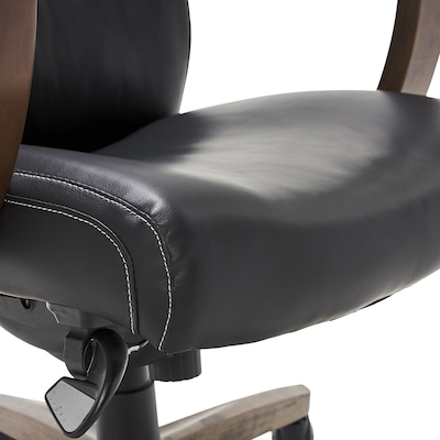 La-Z-Boy Greyson Ergonomic Bonded Leather Swivel Executive Chair, Black (CHR10086B)