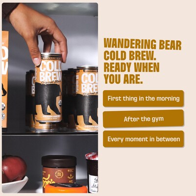 Wandering Bear Straight Black Cold Brew Coffee, 8 oz., 12/Carton (WBC00019)