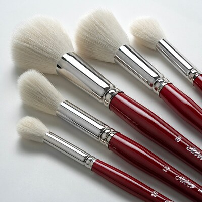 Silver Brush Silver Mops Round White, 5 Brushes (SLVMP5662)