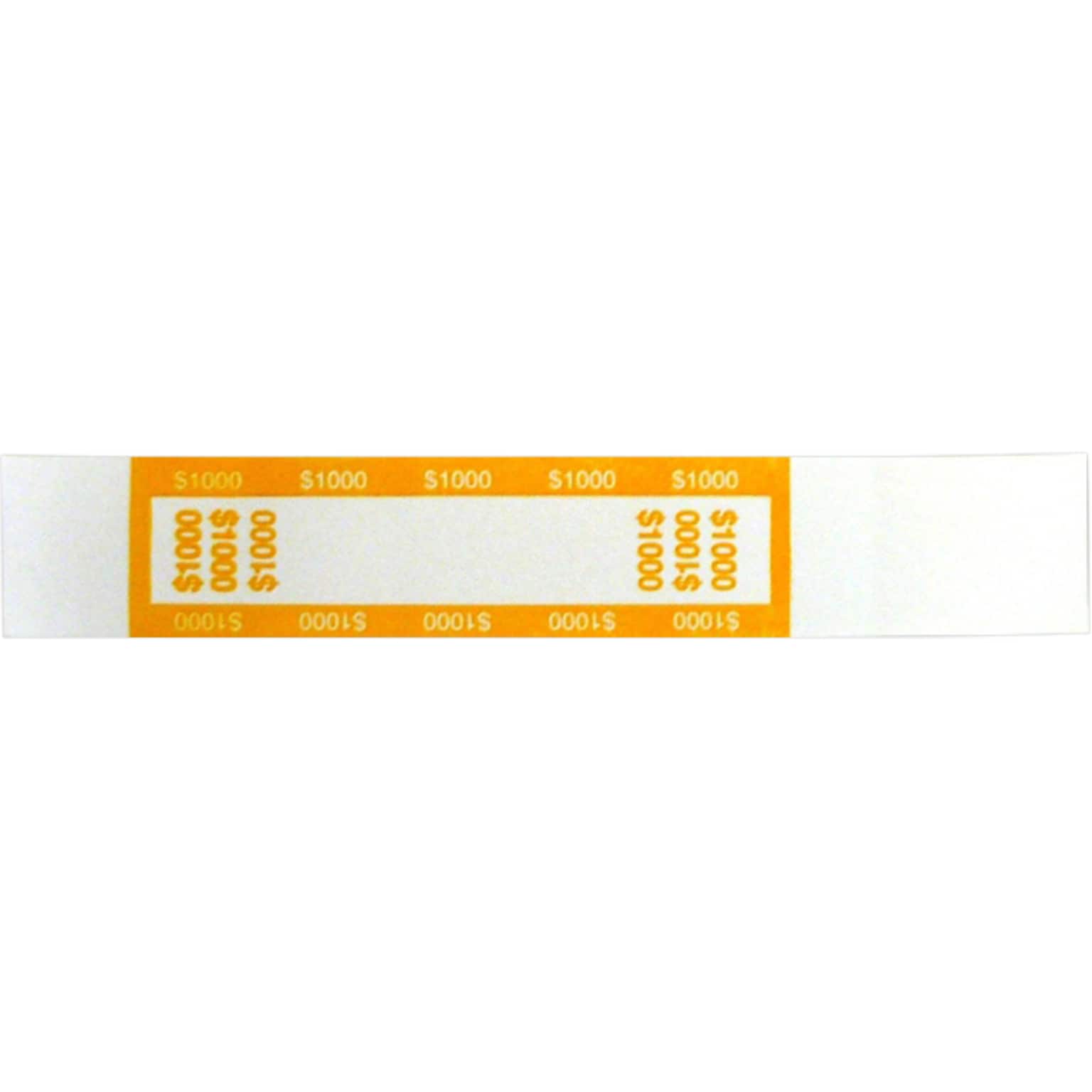 CONTROLTEK $1000 Currency Strap, Yellow/White, 1000/Box (CNP56536)