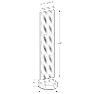 Azar Revolving Studio Base 60 x 16 Pegboard Floor Stand, Blue (700780-BLU-6C50)