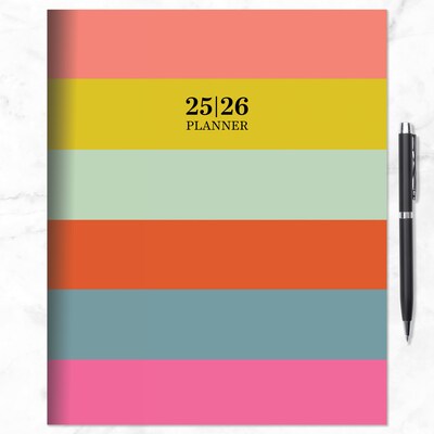 2025-2026 TF Publishing Super Stripe 9" x 11" Academic Year Monthly Planner, Paperboard Cover, Multicolored (AY26-4510)