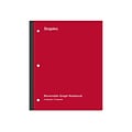 Staples Wireless 1-Subject Notebook, 8.5 x 11, Graph Ruled, 80 Sheets, Red (TR58383)
