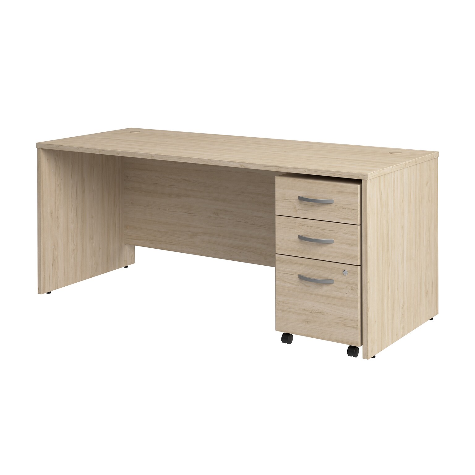 Bush Business Furniture Studio C 72W Office Desk with Drawers, Natural Elm (STC013NESU)