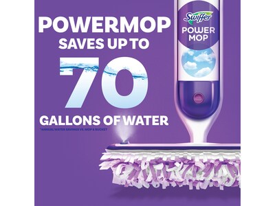 Swiffer PowerMop Multi-Surface Mopping Pad, White/Purple, 11/Pack (12868)