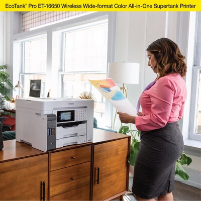  Epson EcoTank Pro ET-5170 Wireless Color All-in-One Supertank  Printer with Scanner, Copier, Fax Plus Auto Document Feeder White Large :  Office Products