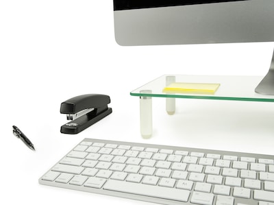 Mount-It! Glass Monitor Riser, 22" Wide, Clear (MI-7263)
