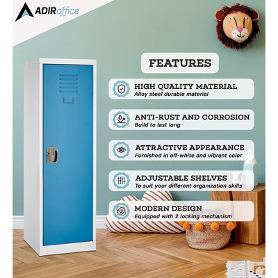AdirOffice 48" Single Tier Blue Storage Locker (629-01-BLU)