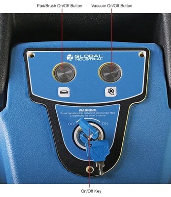 Global Industrial Electric Walk-Behind Auto Floor Scrubber, 18" Cleaning Path (641250)