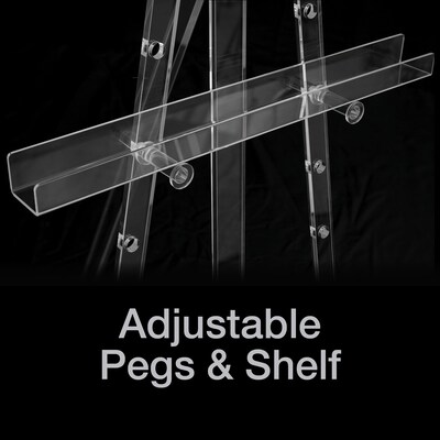 Excello Brands Easel Stand, 56", Clear Acrylic (EB-ACRYL-ESL-CL56)