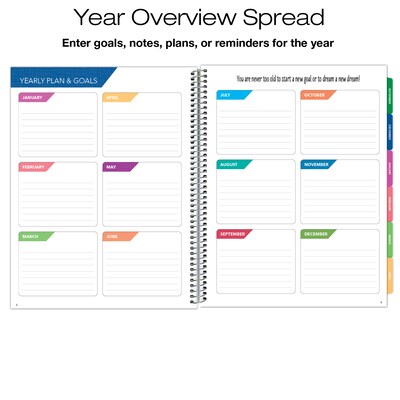 2027 Excello Brands 8.5" x 11" Weekly & Monthly Planner, Paperboard Cover, Teal/Gold Marble (NRY27-DL-54)