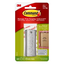 Command™ Universal Picture Hanger w/ Stabilizer Strips, Silver (17047-ES)
