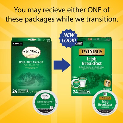 Twinings Irish Breakfast Black Tea, Keurig® K-Cup® Pods, 24/Box (TNA87303)