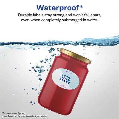 Avery Laser/Inkjet Waterproof Multipurpose Labels, 2 x 3.33, White, 80 Labels/Pack (94056)