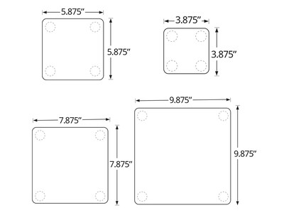Azar Square Risers, Clear, 4/Pack (515308)