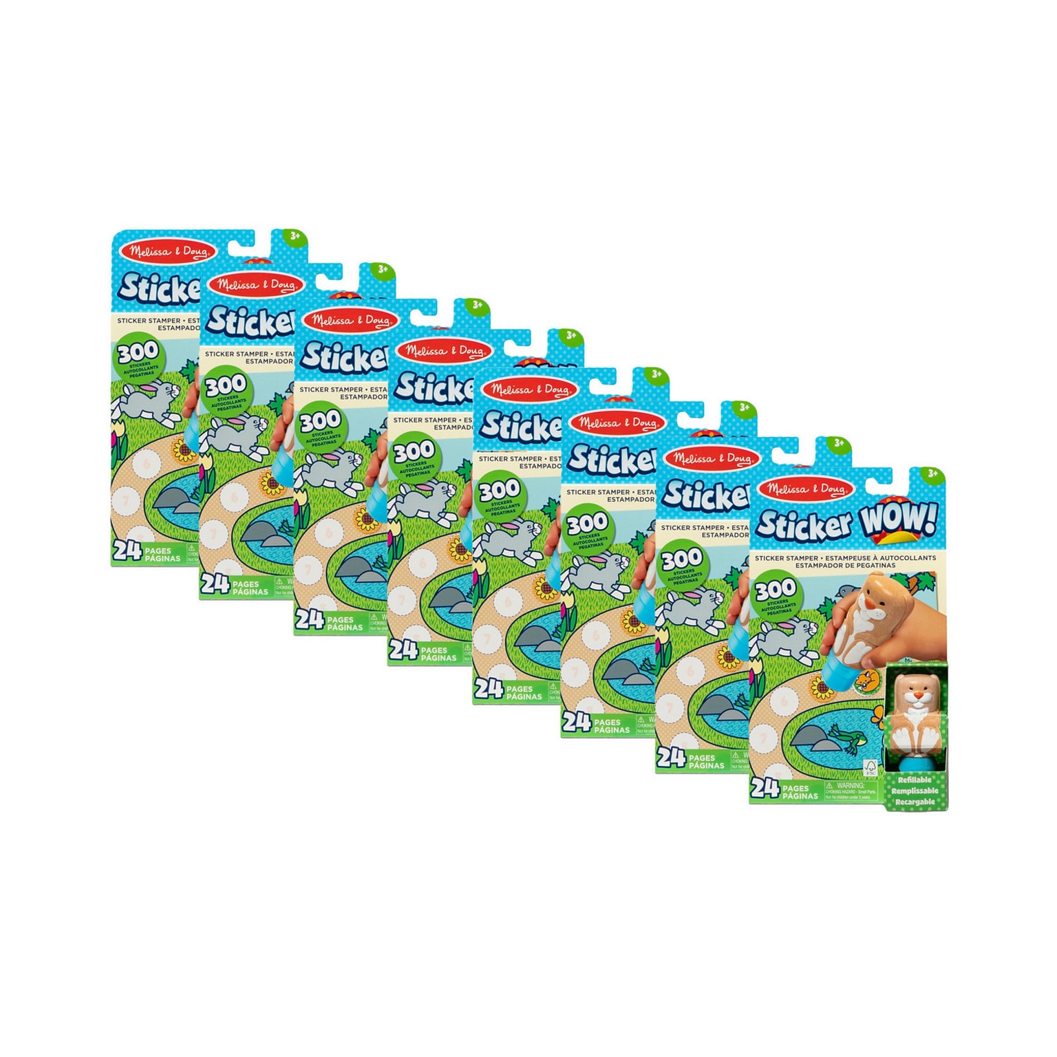 Melissa & Doug Sticker WOW! Bunny Sticker Stamper Activity Book, 8 Books/Pack (50838-CASE)