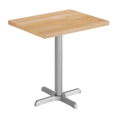 Flash Furniture Bennett Wooden Commercial Indoor Table, 30 x 24, Natural Top/Silver Base (GSF2430NTT2222S)
