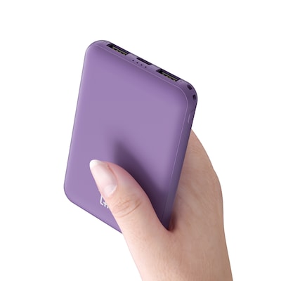 LAX 6600mAh Power Bank with USB-C & USB, Lilac (RC66LL)