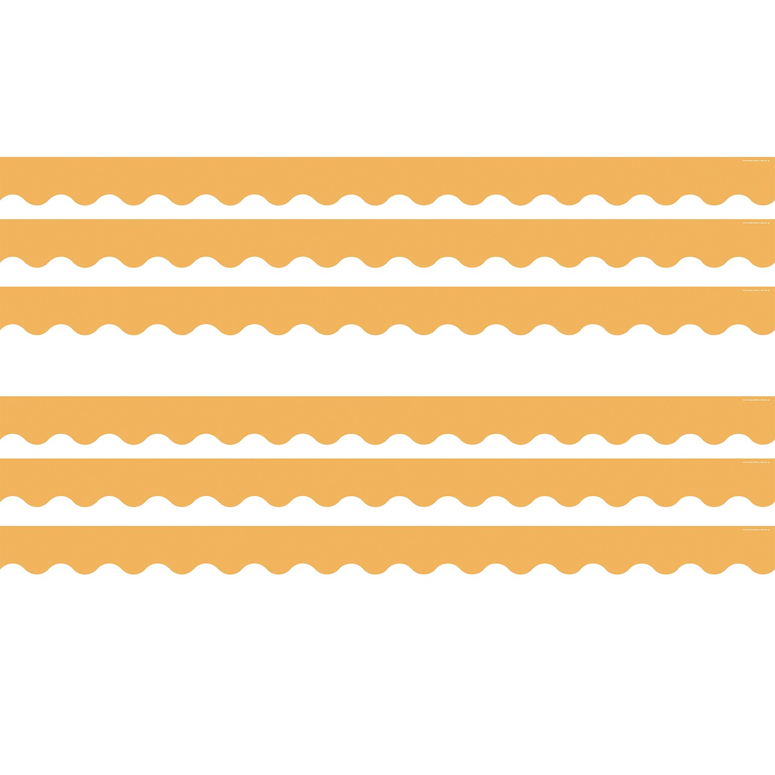 Teacher Created Resources Border Trim, 2.19 x 2.92, Golden Sun Scalloped, 12/Pack, 6 Packs/Bundle (TCR9243-6)