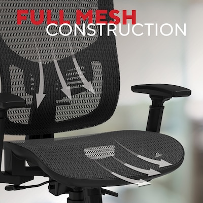 Staples Kroy Ergonomic Mesh Swivel Task Chair, Black (UN59456)