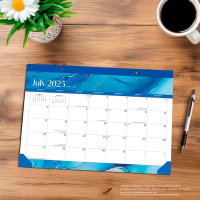 2025-2026 Plato Crackled Blush 14" x 10" Academic Monthly Desk Pad Calendar (9798330706983)