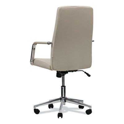 Alera® Fixed Arm Leather Task Chair, White (ALEWS4106)