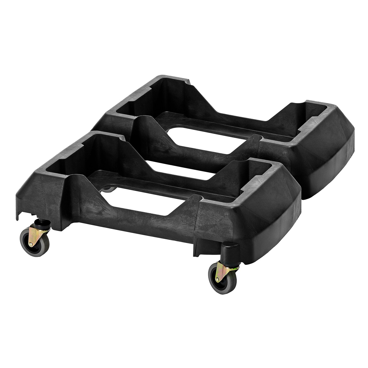 Alpine Industries Rectangular Trash Can Dolly, 200 lb. Weight Capacity, Black, 2/Pack (ALP477-DOLLY-2PK)