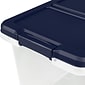 Home Logic 29 Qt. Latch Lid Storage Tote, Clear/White, 6/Pack (7102-010000044)