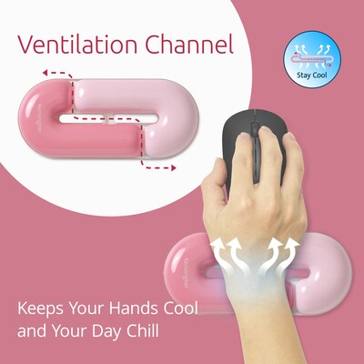Kensington Duo Gel Non-Skid Gaming Wrist Rests, Pink (K62828WW)