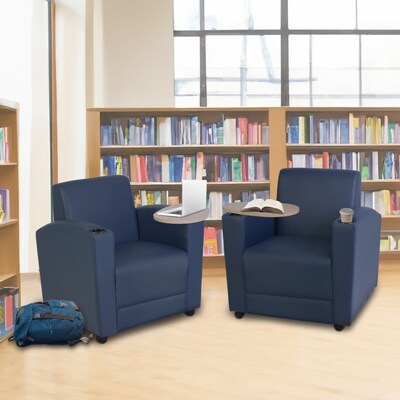 Regency Nova Tablet Arm Chair, Navy Blue/Noble Oak (7701NSNOBE)