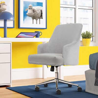 Serta Leighton Fabric Home Office Chair, Light Gray (48371)