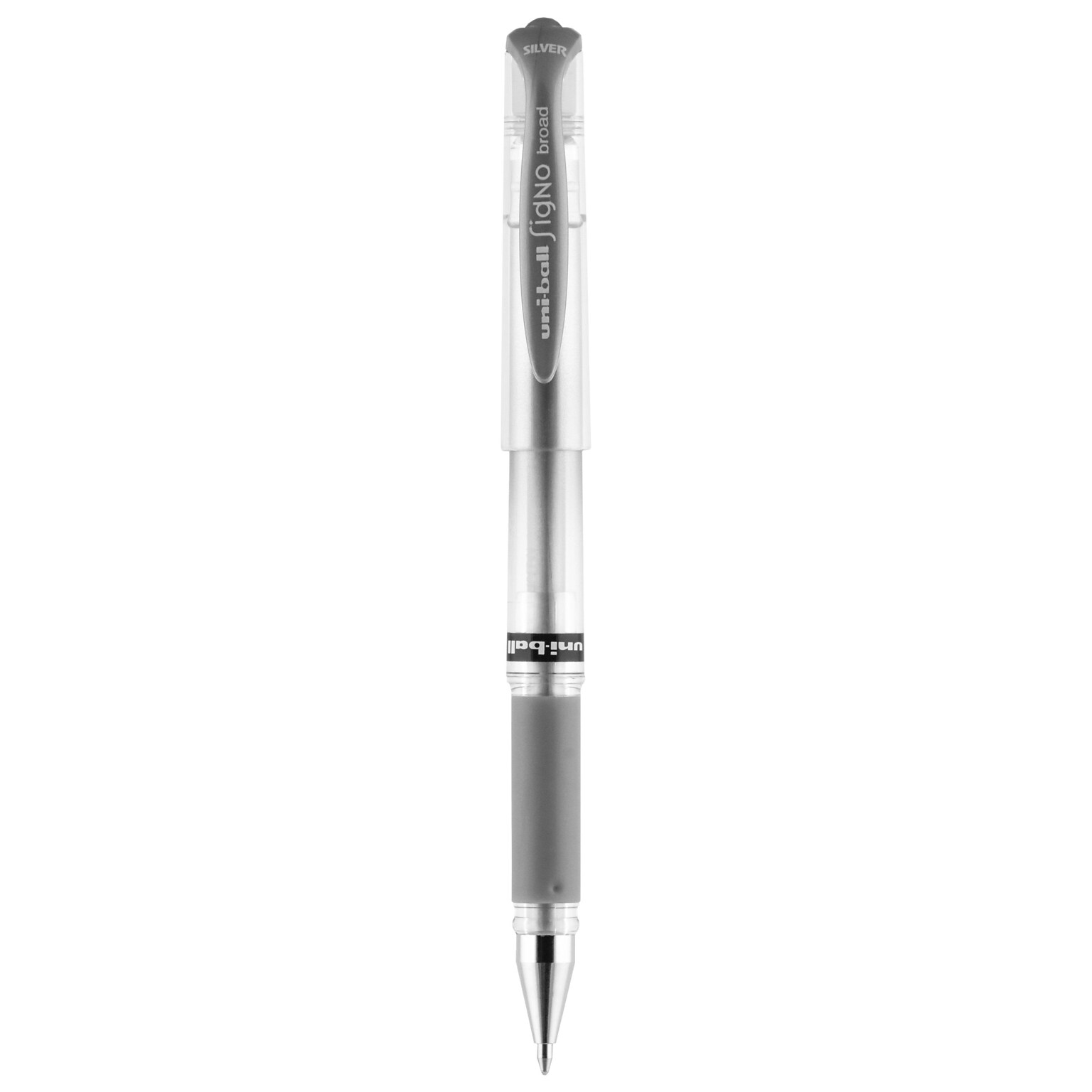 uni-ball Signo Gel Impact Pens, Bold Point, 1.0mm, Silver Ink (60658)