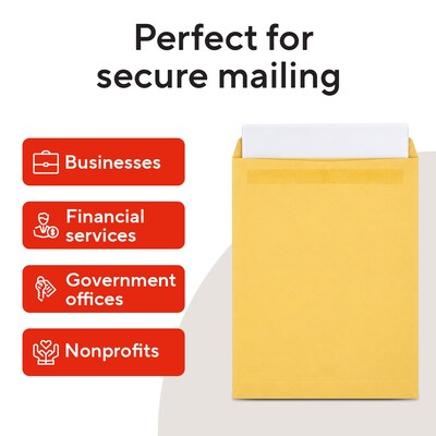 Staples 9 x 12 Self-Seal Catalog Envelopes, Brown Kraft, Heavy-Duty Mailing Envelopes, Secure Peel & Seal Closure, 250/Box