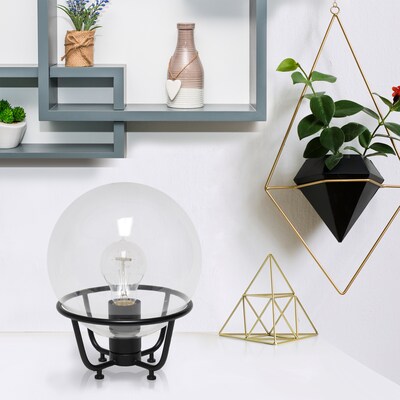 Lalia Home Old World Globe Glass Table Lamp, Black (LHT-5032-BK)