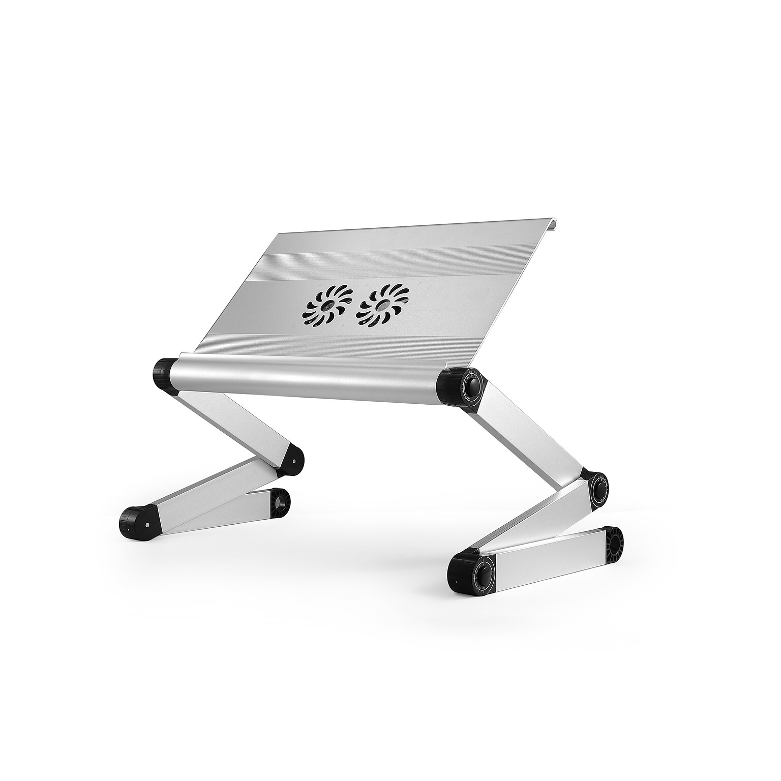 Uncaged Ergonomics WorkEZ Executive 18 Laptop Cooling Stand with 2 Fans, 3 USB Ports, Silver (WEEFHs)