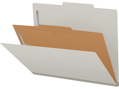 Medical Arts Press Pressboard Classification Folder, 1-Divider, 2" Expansion, Letter Size, Gray, 10/Box (DV-T42-14-3GRY-PKT)