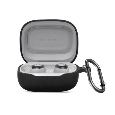 SaharaCase Venture Series Silicone Case for JBL Live Buds 3 Earbuds, Scorpion Black (HP00149)