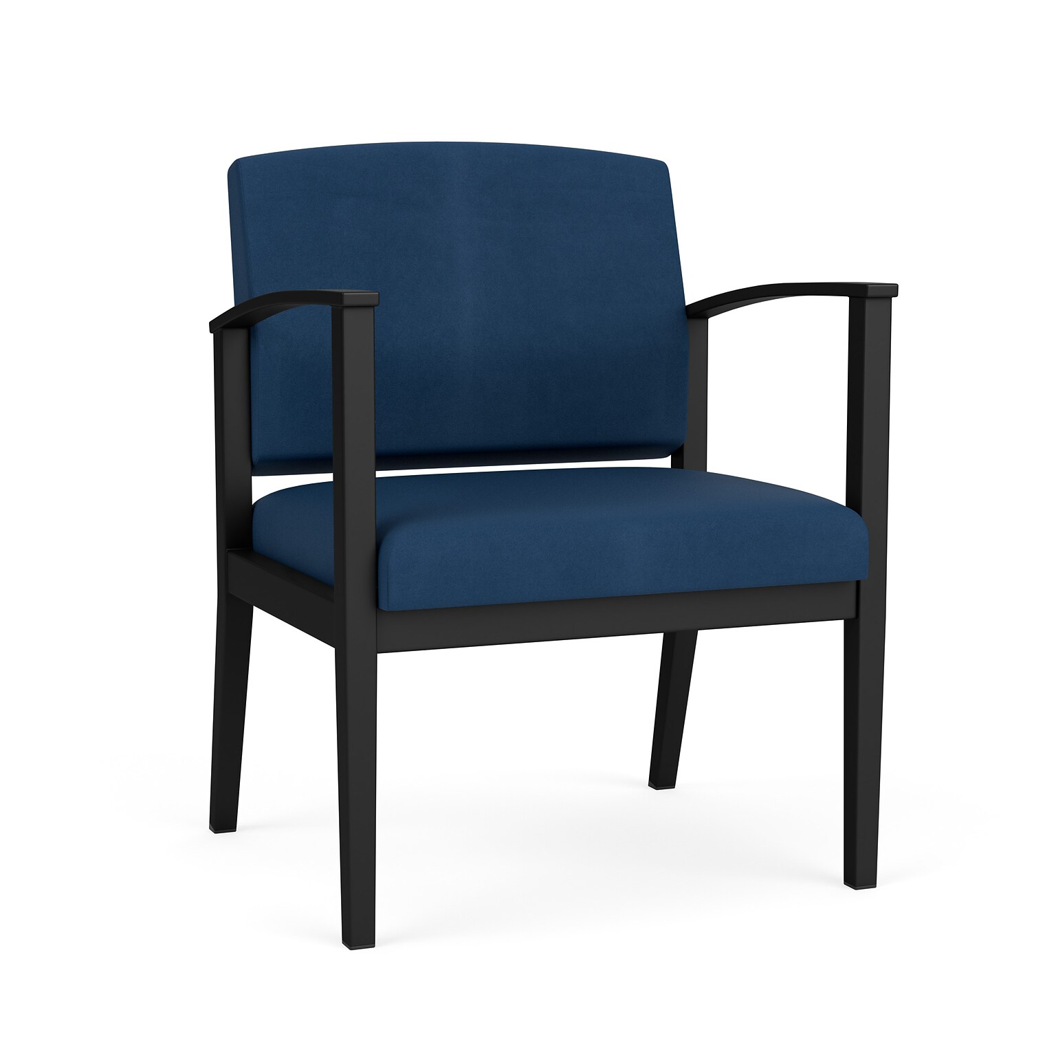 Lesro Amherst Steel Vinyl Guest Chair, Patriot Plus Blue Ridge/Black (AS1201.SBK-01PPBR)