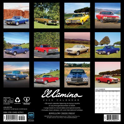 2025 Willow Creek El Camino 12 x 12 Monthly Wall Calendar (42793)