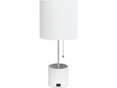 Simple Designs Table Lamp, White (LT1085-WHT)
