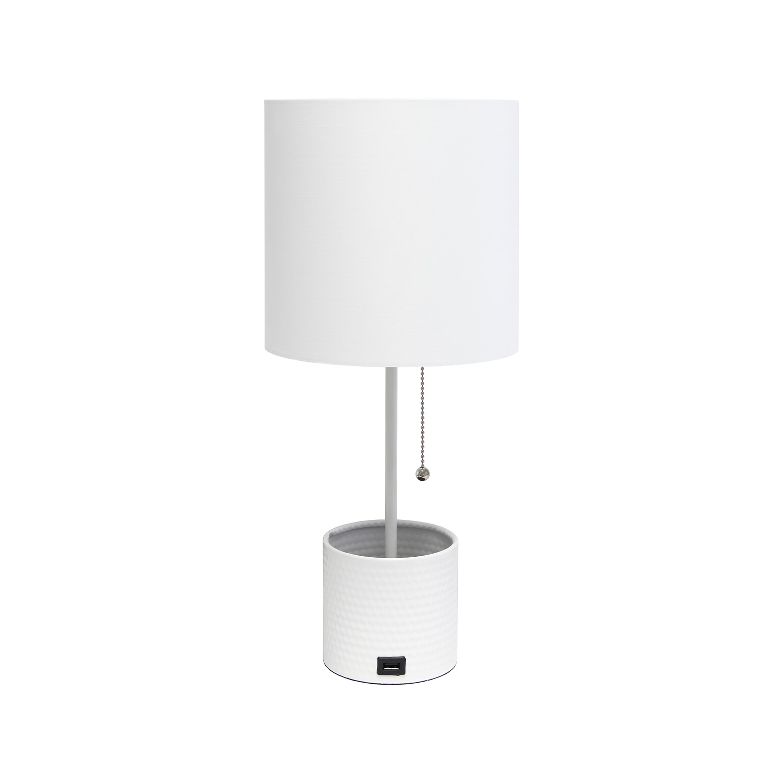 Simple Designs Table Lamp, White (LT1085-WHT)