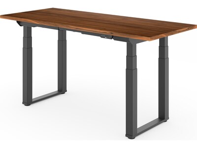 FlexiSpot E7Q 72W Electric Adjustable Standing Desk, Black Walnut/Black (E7QB7230-BW)