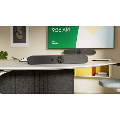 Logitech Rally Bar HD 4K Video Conferencing System Rally Bar Mini + Tap Cat5e + Mic Pod, Table Stand, Graphite (991-000533)