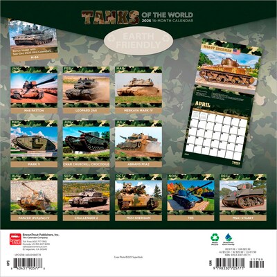 2026 BrownTrout Tanks of the World 12 x 12 Monthly Wall Calendar (9798330705771)
