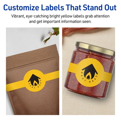 Avery Cigar Laser/Inkjet Multipurpose Labels, 2-3/8" x 8", Bright Yellow (120/Box)