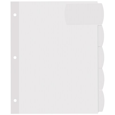 Avery Big Tab Printable Paper Dividers with Large White Labels, 5 Tabs, White, 20 Sets/Pack (14440)